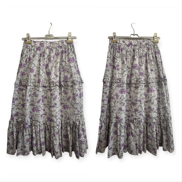 Isabel Marant Étoile Diya Skirt Ecru Lilac FR34 XS NWT $455 Ruffle Tiered - Picture 15 of 15